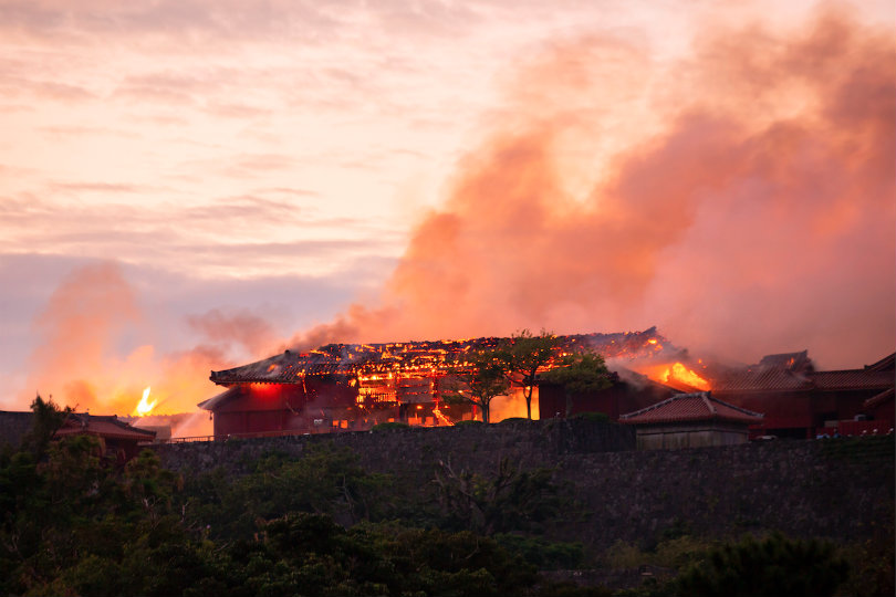 Shuri Castle: Fire tears through 500-year-old world heritage site