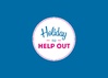 Holiday to help out logo, white badge on blue jpg