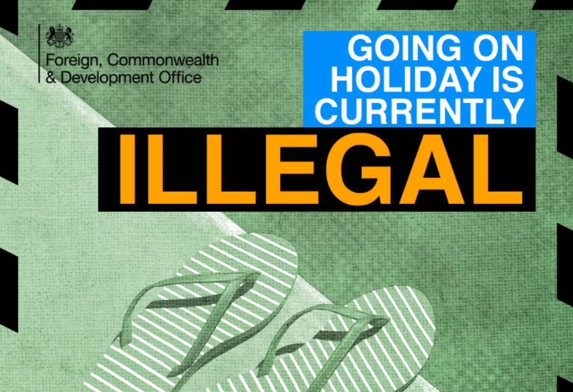 'Going on holiday is illegal', warns Foreign Office tweet