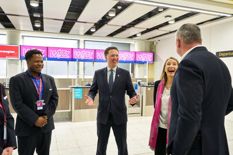 Transport minister marks Gatwick terminal reopening