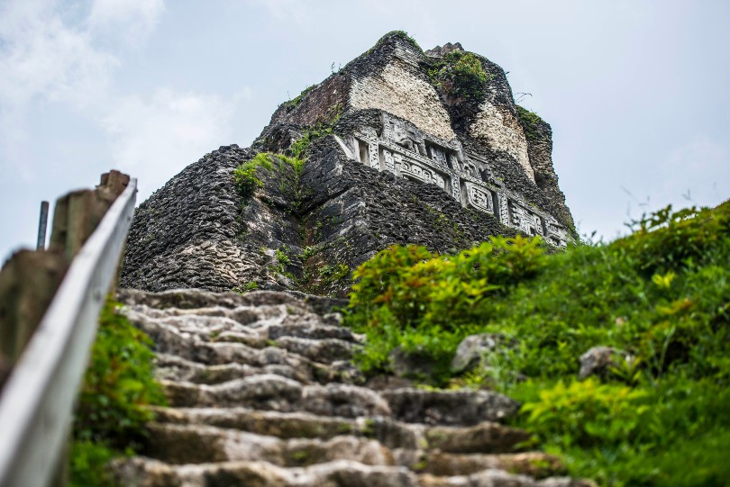 The Xunantunich archaeological site features buildings dating back to 400 AD