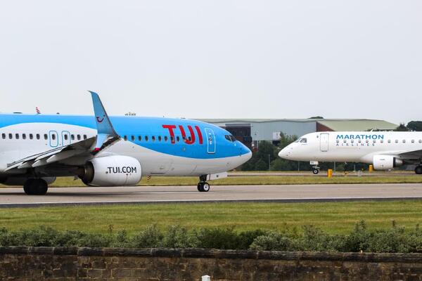 Leeds Bradford airport reopens after Tui aircraft skidded off runway