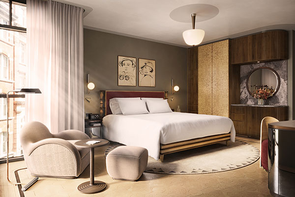 TTG Luxury Travel News Kinsfolk Co To Make Hospitality Debut With   WNEWMAN HOTEL Bedroom LA HR 